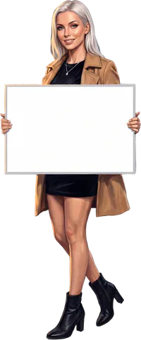 A woman holding a board: Cascades · open 24/7